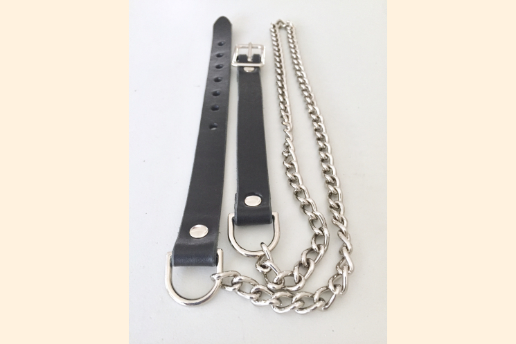 Sporran Belt, Leather and Chain Belt, Nickel, Made in the USA