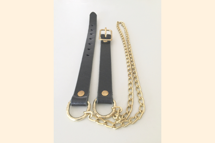 Leather Sporran Belt with Brass Chain
