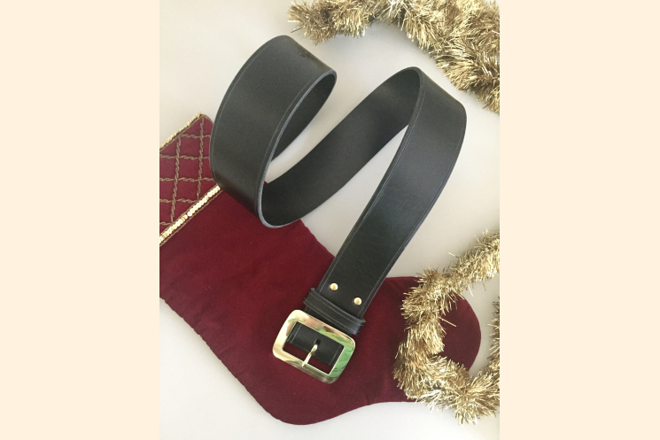 Santa Belt Pirate Belt Kilt Belt Black Leather Belt with Brass Buckle