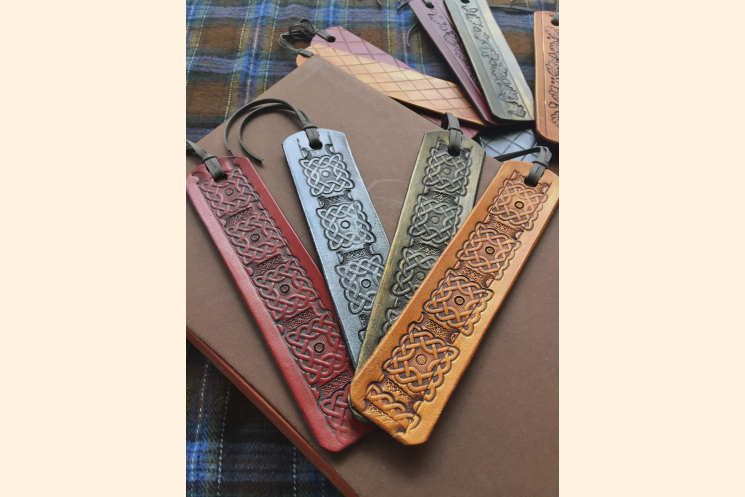 Leather Bookmark, Celtic, Various Color Options