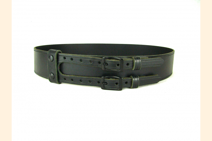Kilt Belt Double Buckle Standard Black