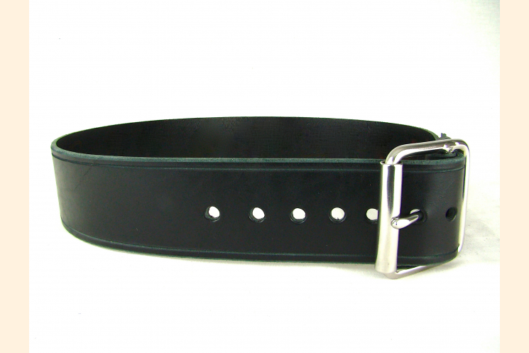 Black Leather Belt, 1 1/2 Inches Wide