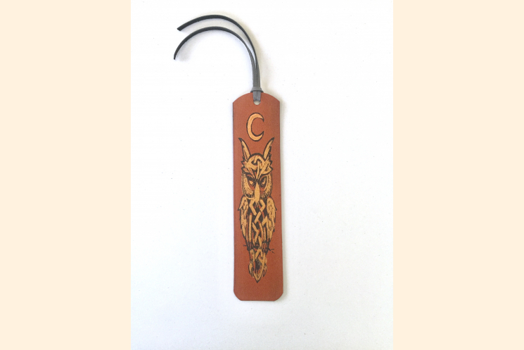 Celtic Owl Bookmark with White Background