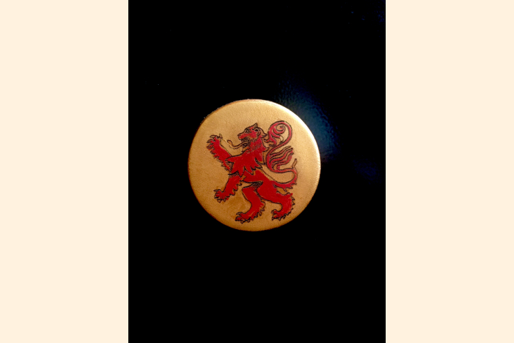 Red Rampant Lion Magnet with Black Background