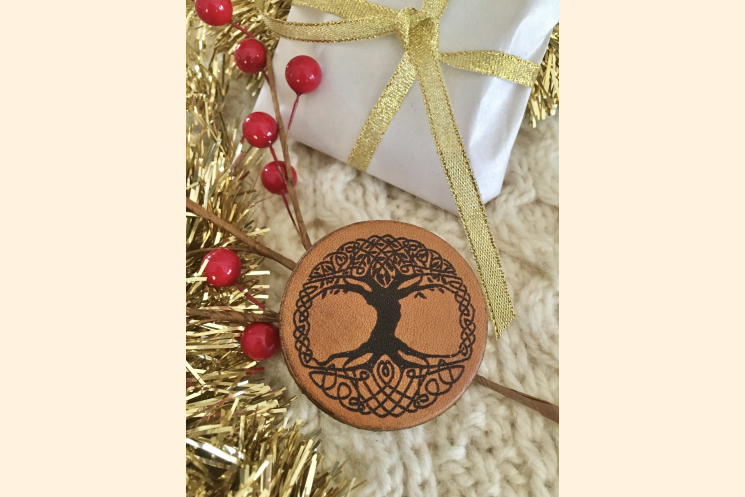 Celtic Tree of Life Magnet with Holiday Background