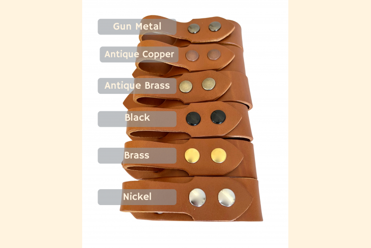 Tankard straps shown horizontally with text labels describing hardware options.