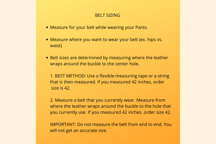 Everyday Belt Sizing Instructions