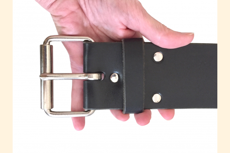 Plain Wide Single Buckle Kilt Belt Black