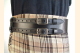 Kilt Belt Double Buckle Standard Black Front View displayed on kilt