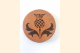 Scotland Thistle Leather Magnet Round