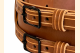 Light Brown Kilt Belt Double Buckle Right Front View Detail