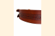 Side view of brown leather double buckle belt with Celtic knot, detail
