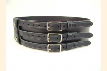 Kilt Belt Triple Buckle Belt Black/NP  Front View
