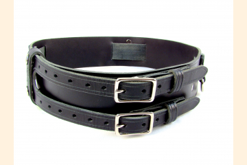 Kilt Belt Double Buckle Belt Black Leather Storage Loop D Ring Combo Belt