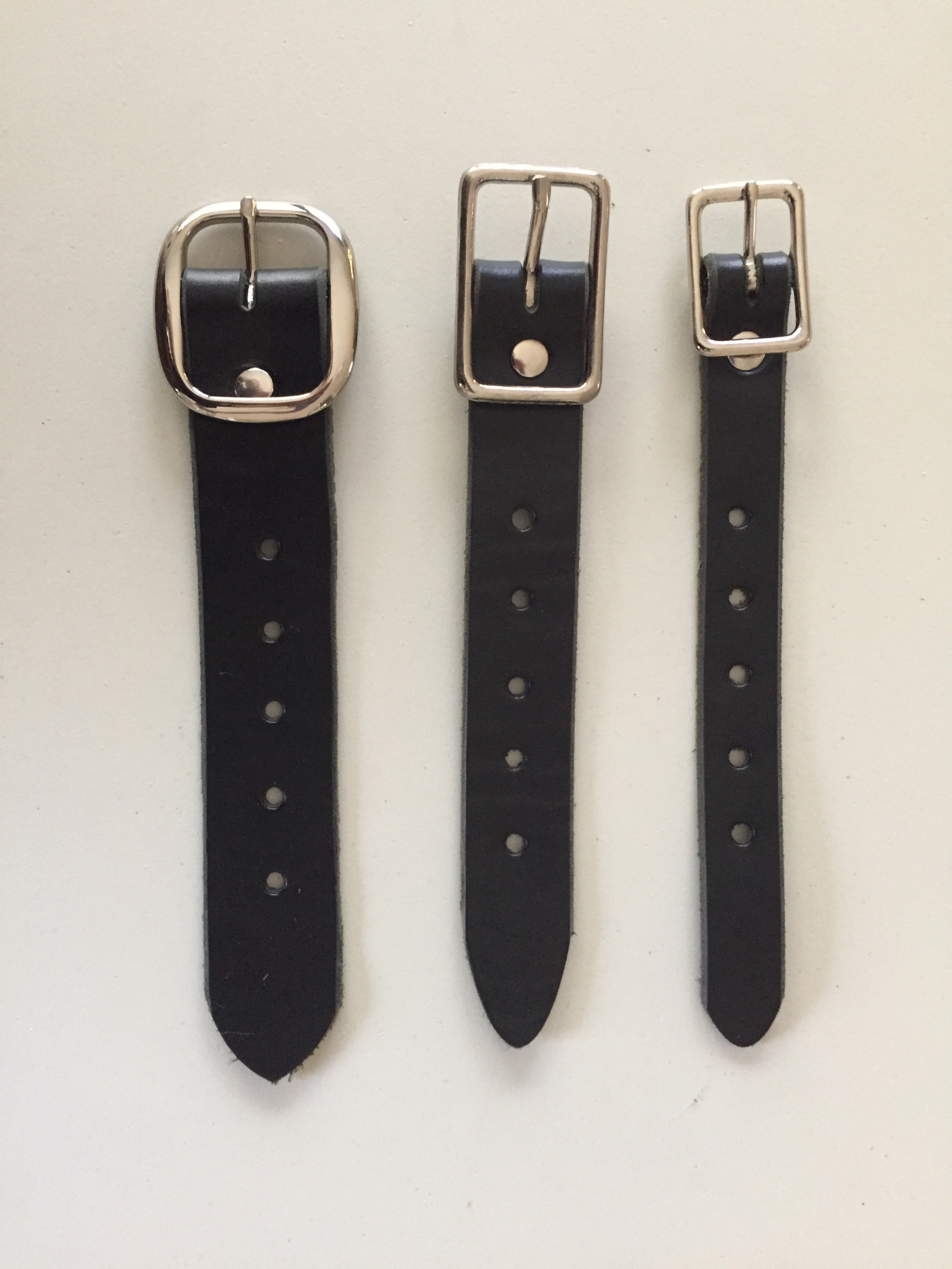 1 Pair Black Kilt Straps Imitation Leather with Alloy Buckle 2cm Extender 