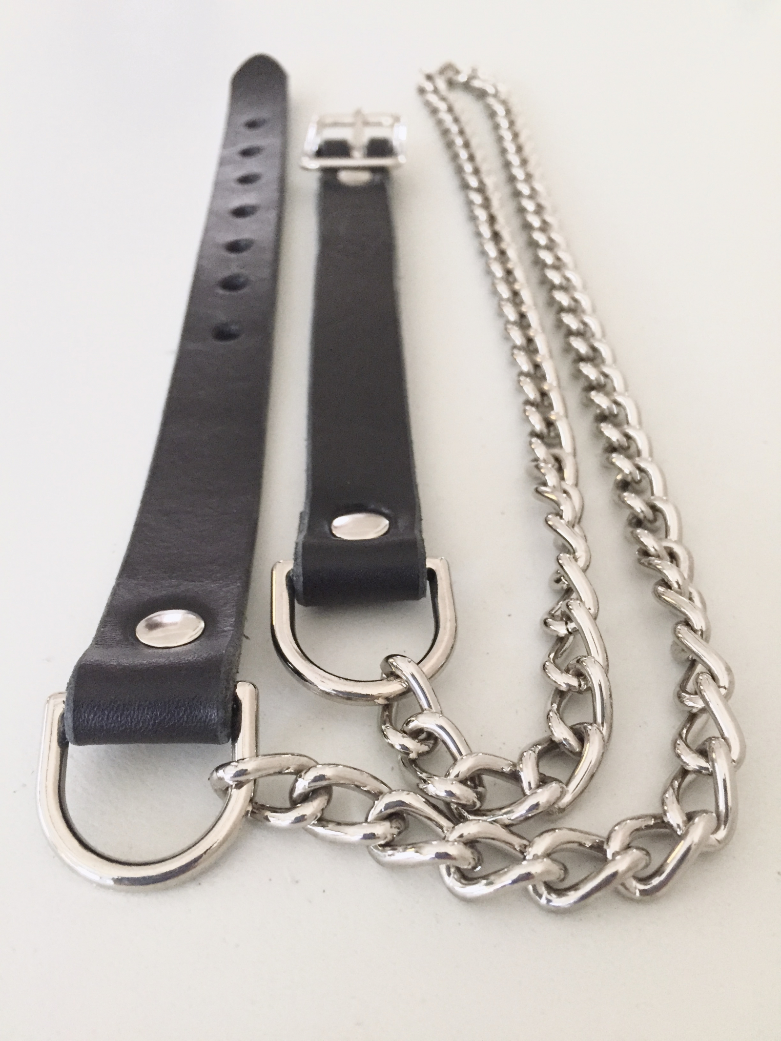Sporran Leather Chain Belt AND Strap 4 Kilts Fits Size 28"-46" Black Top Quality 