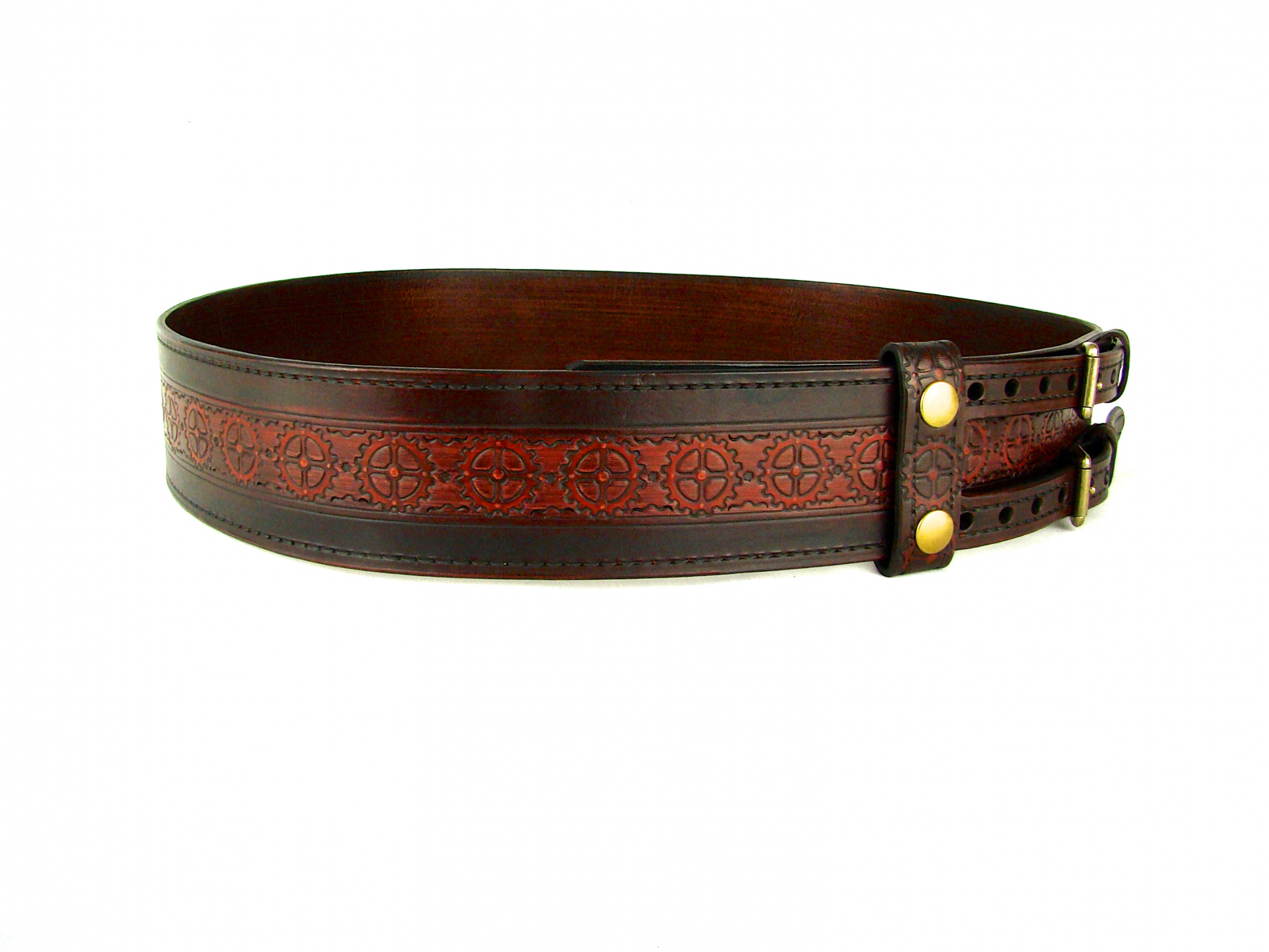 Kilt Belt, Double Buckle Belt, Wide Leather Belt, Steampunk Sprocket ...