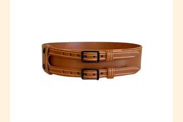 Kilt Belt, Double Buckle, Light Brown Wide Leather Belt,