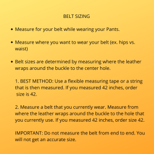 Everyday Belt Sizing Instructions