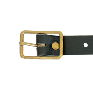 Kilt Buckle Strap Extenders for Tight Kilts, Black Leather, 1 inch width, 2 and 3 pc sets, Nickel