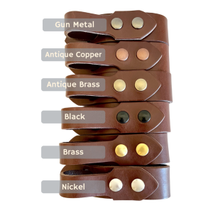 Festival Ready Tankard Strap, Dark Brown Leather and Antique Copper Snaps