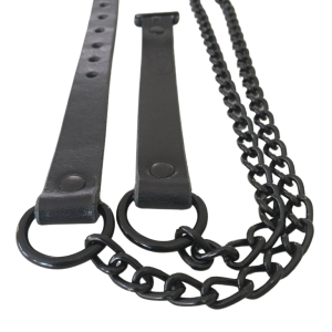 Sporran Belt, Black Leather with Chain