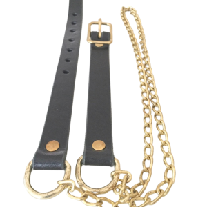 Sporran Belt, Black Leather with Black Chain