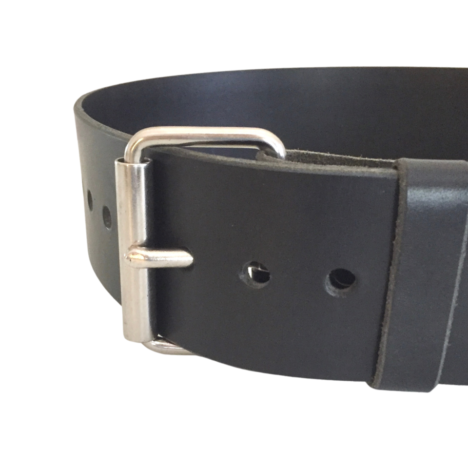 Kilt Belt, Wide Leather Belt, Black