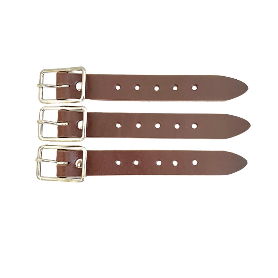 Buckle Strap Extenders Dark Brown Leather Various Widths for Kilt Holy Heck U.S.A