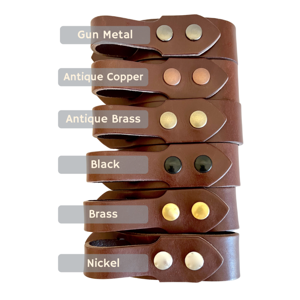 Festival Ready Tankard Strap, Dark Brown Leather and Antique Copper Snaps