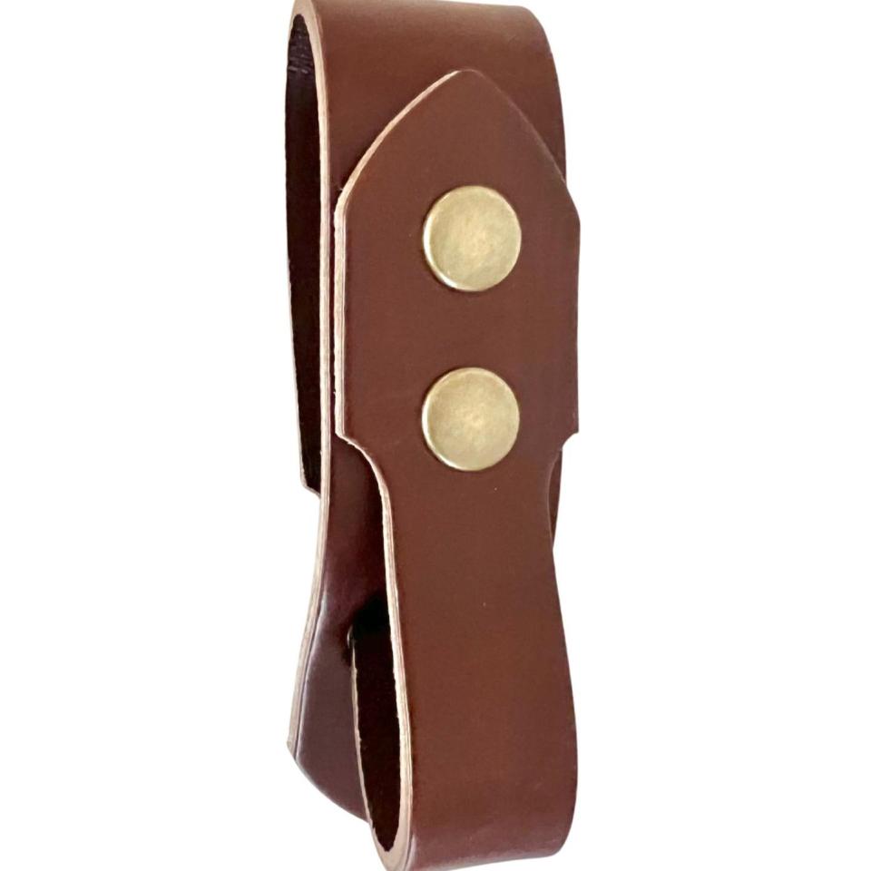 Festival Ready Tankard Strap, Dark Brown Leather and Antique Copper Snaps