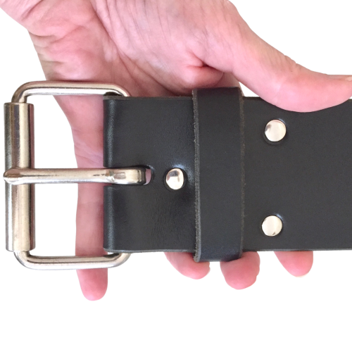 Plain Wide Single Buckle Kilt Belt Black