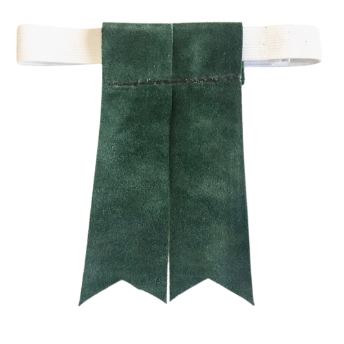 Forest Green Suede Garter Flashes for Kilt Hose