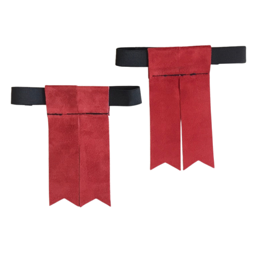 Red Suede Garter Flashes for Kilt Hose