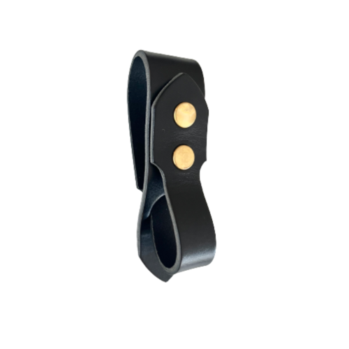 Festival Ready Tankard Strap, Black Leather and Brass Snaps