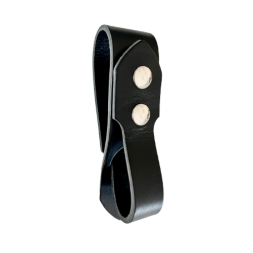 Festival Ready Tankard Strap, Black Leather and Nickel Snaps