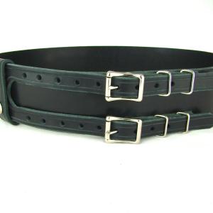 Kilt Belt Double Buckle Belt Black Leather Belt Basic Double Buckle Kilt Belt