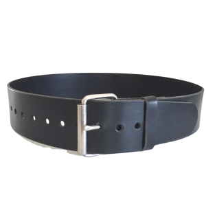 Plain Wide Single Buckle Kilt Belt Black