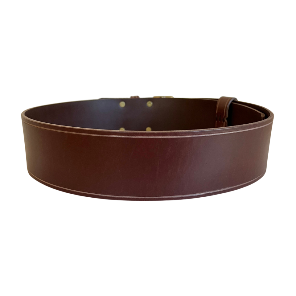 Chocolate Brown Double Buckle Kilt Belt Back View