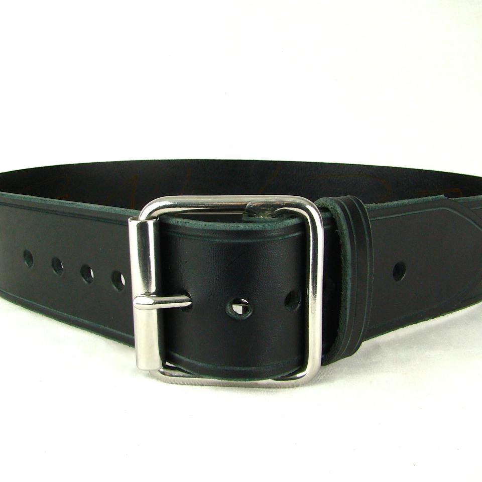 Belt Black Leather Belt Wide Belt Kilt Belt Double Bar Buckle