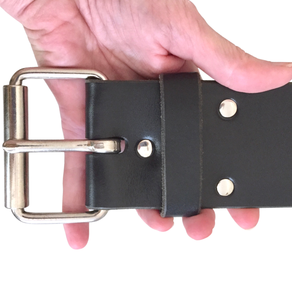 Plain Wide Single Buckle Kilt Belt Black
