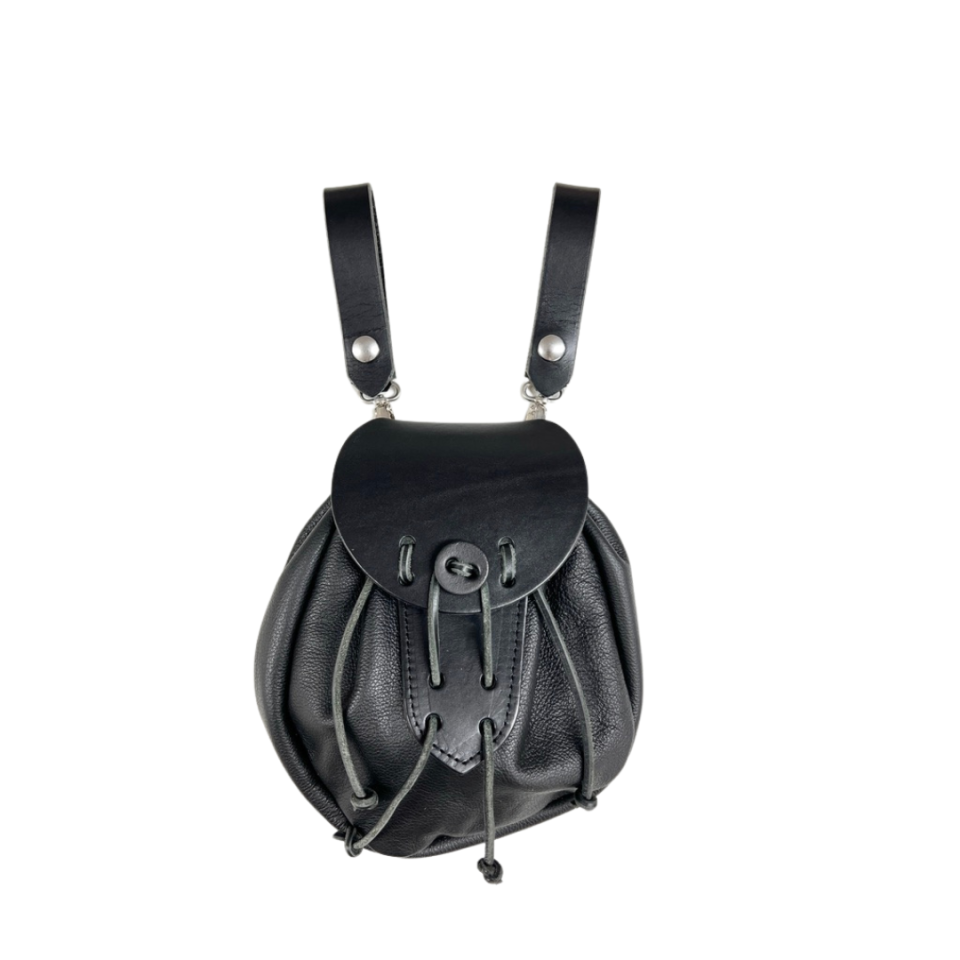 Sporran Hangers, Suspenders for Sporrans, Black Leather