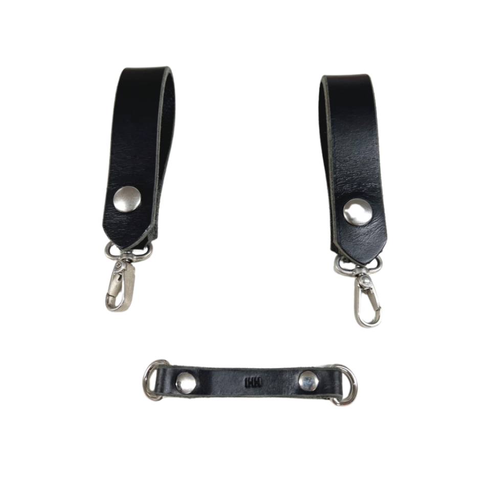 Sporran Hangers, Suspenders for Sporrans, Black Leather