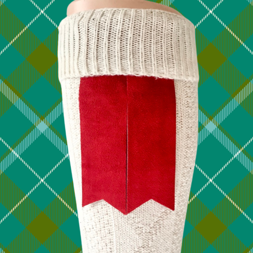 Suede Garter Flashes for Kilt Hose, Various Colors